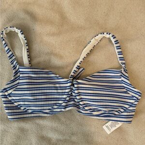 Vitamin A Blue and White Striped Bikini Top